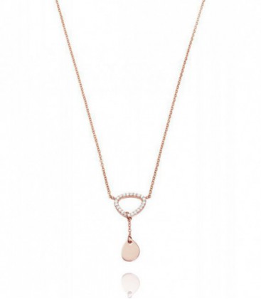 Gargantilla Plata 1º Ley Ovalo circonita con Disco - 85001C100-37