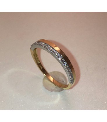 Sortija de oro 1ª ley circonitas bicolor - M-932671AB