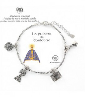 Pulsera de Cantabria enplata 1ª ley con 4 colgates - 9108469