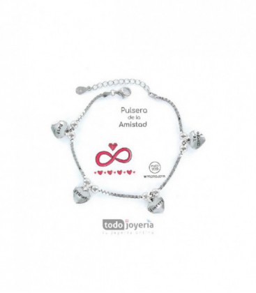Pulsera plata 1ª ley 4 colgantes AMISTAD - 9101772
