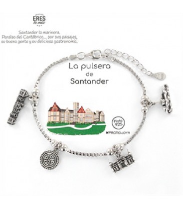 Pulsera de Plata 1ª ley Santander 4 colgantes - 9108388