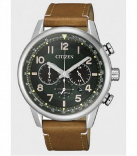 Reloj de la marca Citizen para hombre con caja de acero, esfera verde y correa de piel. Movimiento Eco-Drive.Ref: CA4420-21X