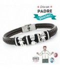 Pulsera dia del Padre con niño y niña en Plata 1ª ley - 9109490