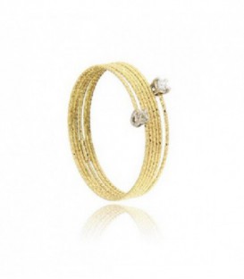 Anillo 7 hilos de oro 1ª ley y 2 zafiros blancos montados en oro blanco 1ª ley - 14-A-GTI-01