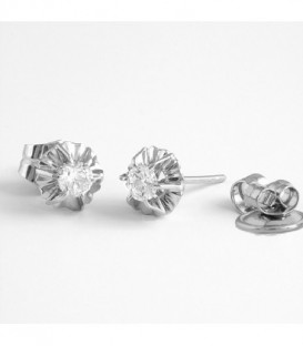 Pendientes Oro blanco 1ª ley y diamantes talla brillante - 11851102100