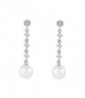 Pendientes de novia en plata y topacios con perlas - 79B0603TD1