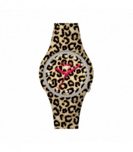 Doodle Watch Reloj de pulsera de cuarzo, diseño de leopardo con correa de silicona, 39 mm, DO39014 - DO39014
