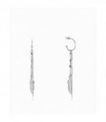 Pendientes Viceroy Kiss de acero con aro y pluma colgando de varias cadenas. - 75308E01000
