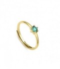 Anillo Clásica de plata de ley con baño de oro y circonita de color verde - 9115A013-32