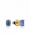 Pendientes Trend de plata de ley bañado en oro con cristal azul - 13129E100-53