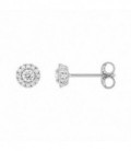 Pendientes oro blanco 9 Kilates 375 Milesimas diamantes sinteticos F-VS. Peso 0.18CT - 9KLGD053W