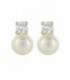 Pendiente oro blanco 1ª ley Tu/Yo perla cultivada 10,50mm circonita 5mm en 4 garras - OBPDP00184/OM